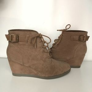 Madden Girl Lace Up Wedge Booties
